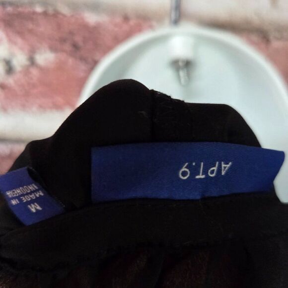 Apt 9 Sleeveless Top M | Ravens Bird Print V Neck Lightweight Boho Chic Black - Picture 7 of 7